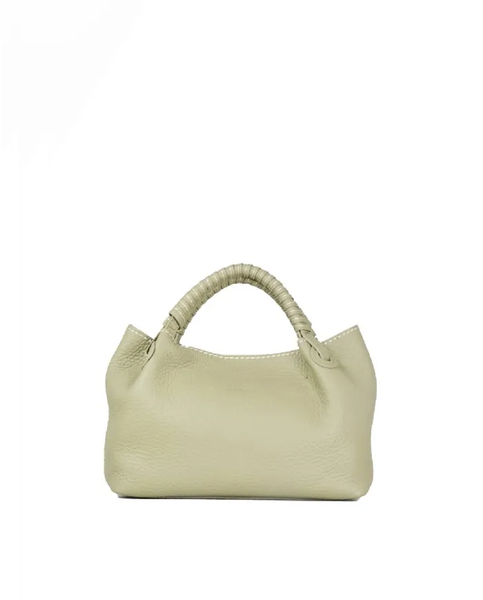 Visona Borsa a mano in pelle manico ricoperto Mia Verde chiaro