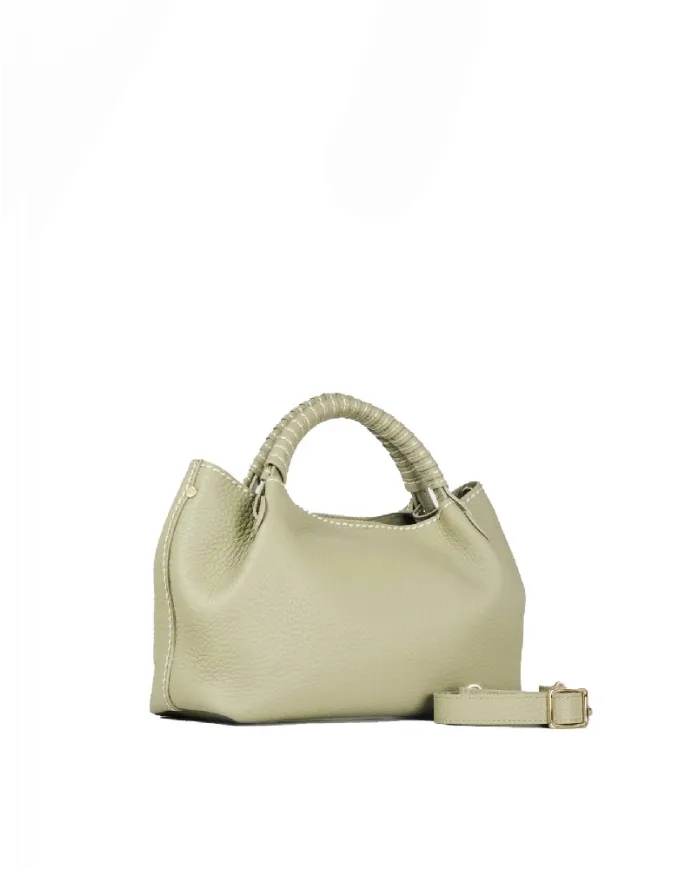 Visona Borsa a mano in pelle manico ricoperto Mia Verde chiaro