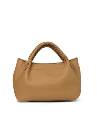 Visona Borsa a mano in pelle manico ricoperto Mia Beige