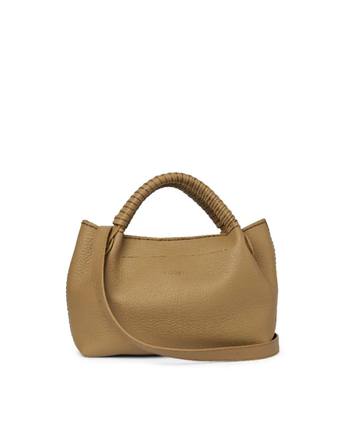 Visona Borsa a mano in pelle manico ricoperto Mia Beige