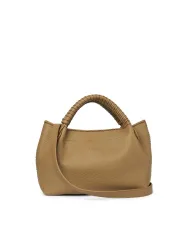 Visona Borsa a mano in pelle manico ricoperto Mia Beige