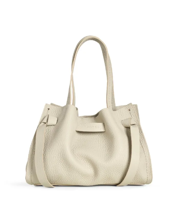 Visona Borsa a Mano in Vera Pelle Vittoria con Tracolla – Made in Italy Beige