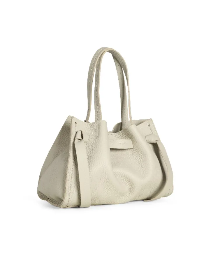 Visona Borsa a Mano in Vera Pelle Vittoria con Tracolla – Made in Italy Beige