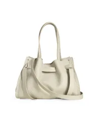Visona Borsa a Mano in Vera Pelle Vittoria con Tracolla – Made in Italy Beige
