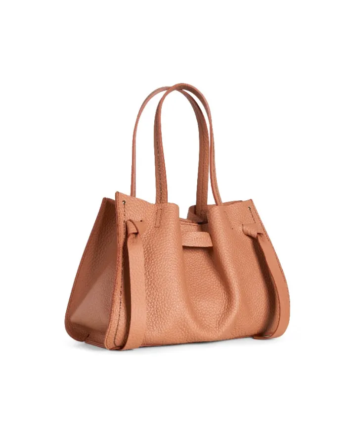 Visona Borsa a Mano in Vera Pelle Vittoria con Tracolla – Made in Italy Arancio