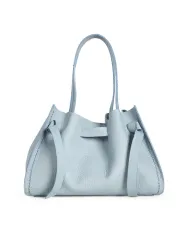 Visona Borsa a Mano in Vera Pelle Vittoria con Tracolla – Made in Italy Celeste