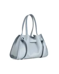 Visona Borsa a Mano in Vera Pelle Vittoria con Tracolla – Made in Italy Celeste