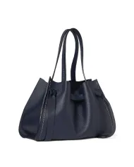 Visona Borsa a Mano in Vera Pelle Vittoria con Tracolla – Made in Italy Blu