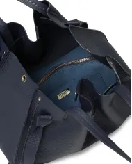 Visona Borsa a Mano in Vera Pelle Vittoria con Tracolla – Made in Italy Blu