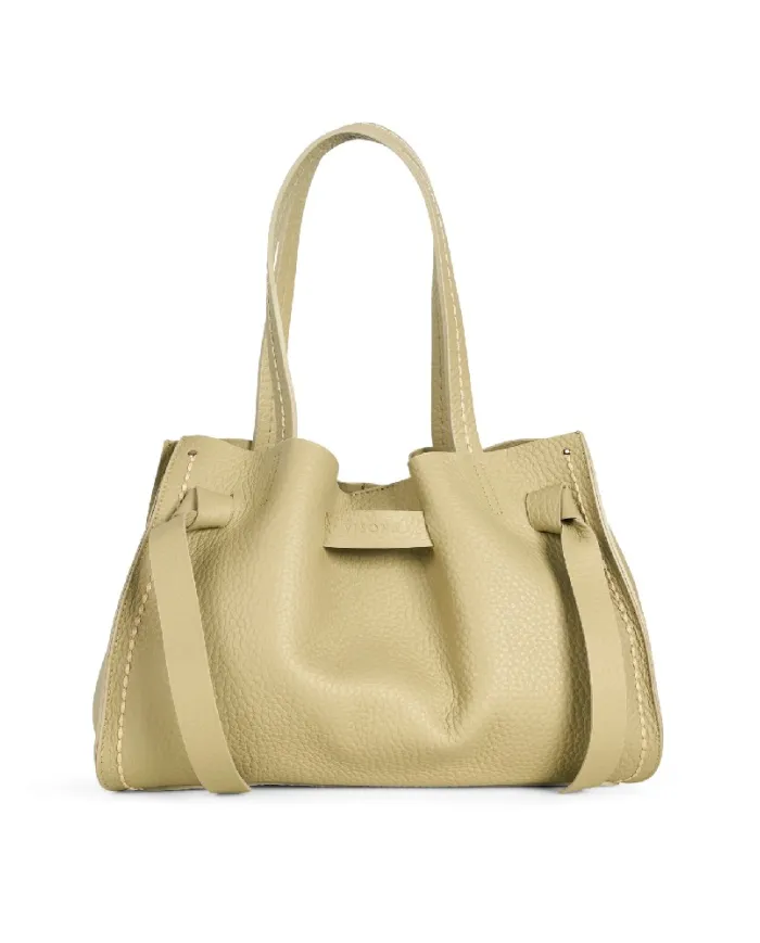 Visona Borsa a Mano in Vera Pelle Vittoria con Tracolla – Made in Italy Verde chiaro