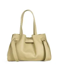 Visona Borsa a Mano in Vera Pelle Vittoria con Tracolla – Made in Italy Verde chiaro