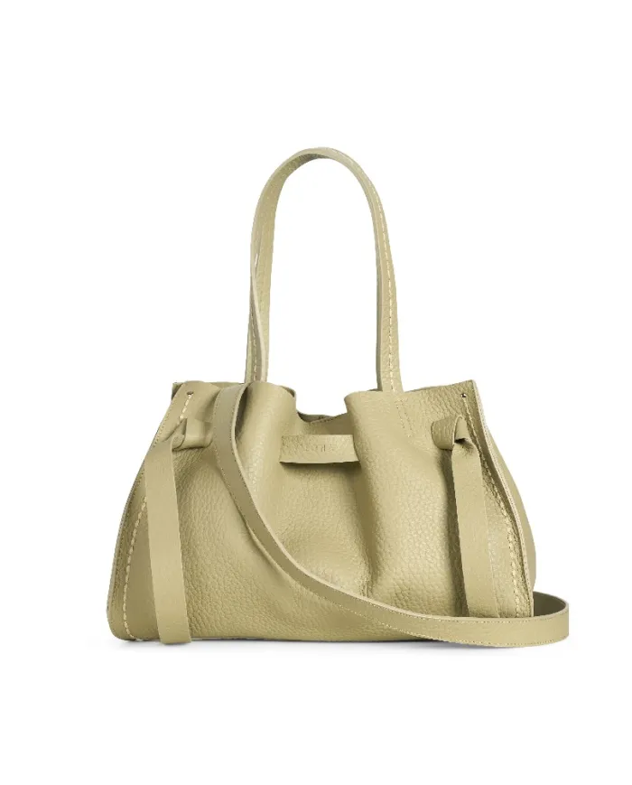Visona Borsa a Mano in Vera Pelle Vittoria con Tracolla – Made in Italy Verde chiaro