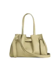Visona Borsa a Mano in Vera Pelle Vittoria con Tracolla – Made in Italy Verde chiaro