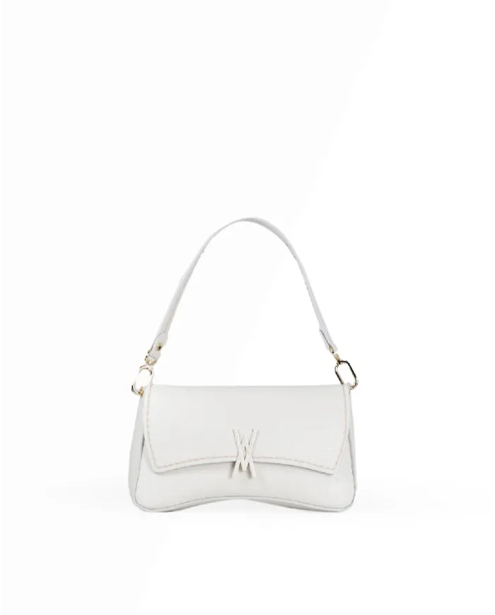 Visona Borsa a Tracolla Piccola in Pelle Morbida Mini Bag Avorio