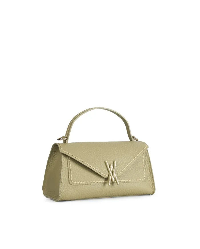 Visona Borsa donna piccola a mano in pelle Valentina Verde chiaro