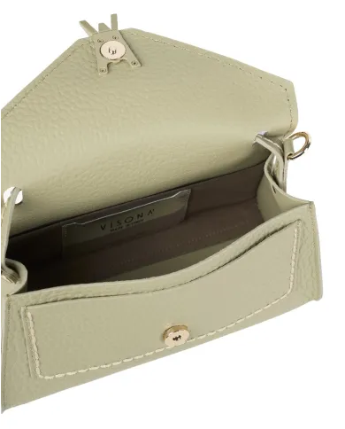 Visona Borsa donna piccola a mano in pelle Valentina Verde chiaro
