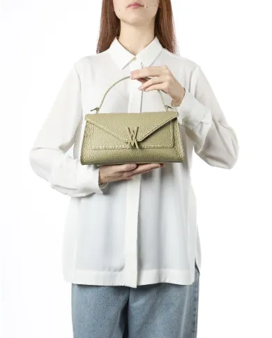 Visona Borsa donna piccola a mano in pelle Valentina Verde chiaro