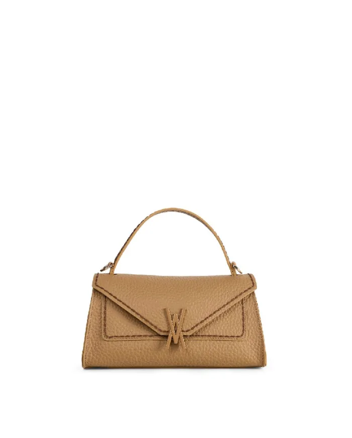 Visona Borsa donna piccola a mano in pelle Valentina Beige