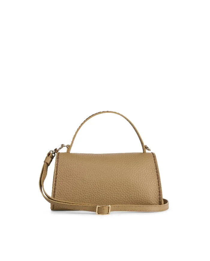 Visona Borsa donna piccola a mano in pelle Valentina Beige