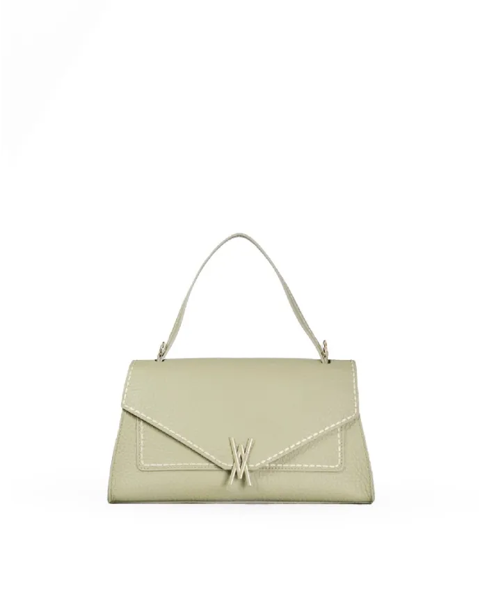 Visona Borsa donna a mano in pelle Valentina Verde chiaro