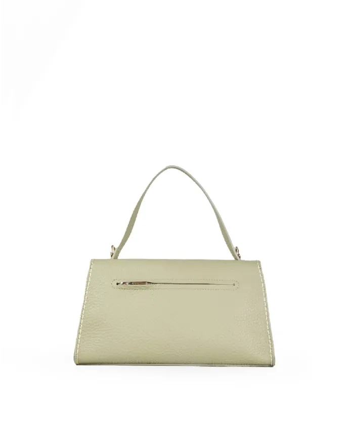 Visona Borsa donna a mano in pelle Valentina Verde chiaro