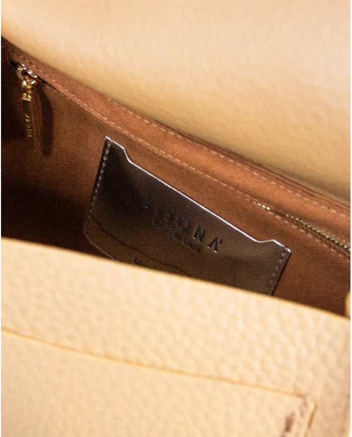 Visona Borsa donna a mano in pelle Valentina Beige