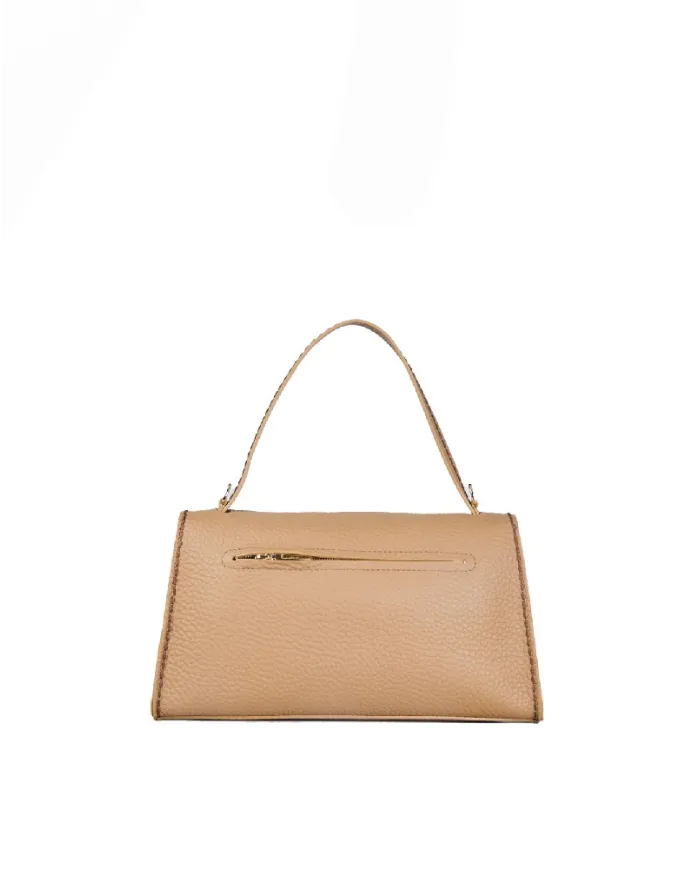 Visona Borsa donna a mano in pelle Valentina Beige