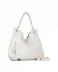 Visona Borsa Sacca in Pelle Amalfi con Manico Intrecciato –  Made in Italy Grigio