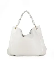 Visona Borsa Sacca in Pelle Amalfi con Manico Intrecciato –  Made in Italy Grigio