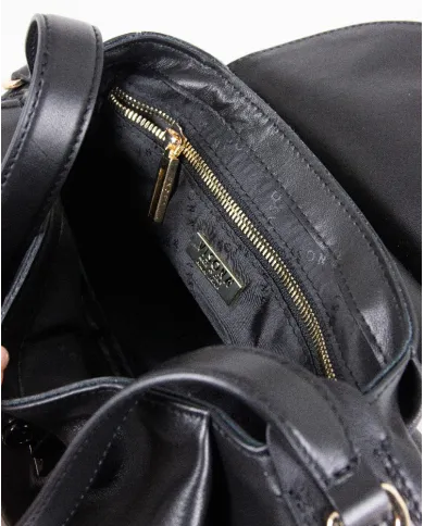 Visona Borsa a tracolla in pelle con chiusura a serratura Perla Nero