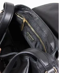 Visona Borsa a tracolla in pelle con chiusura a serratura Perla Nero