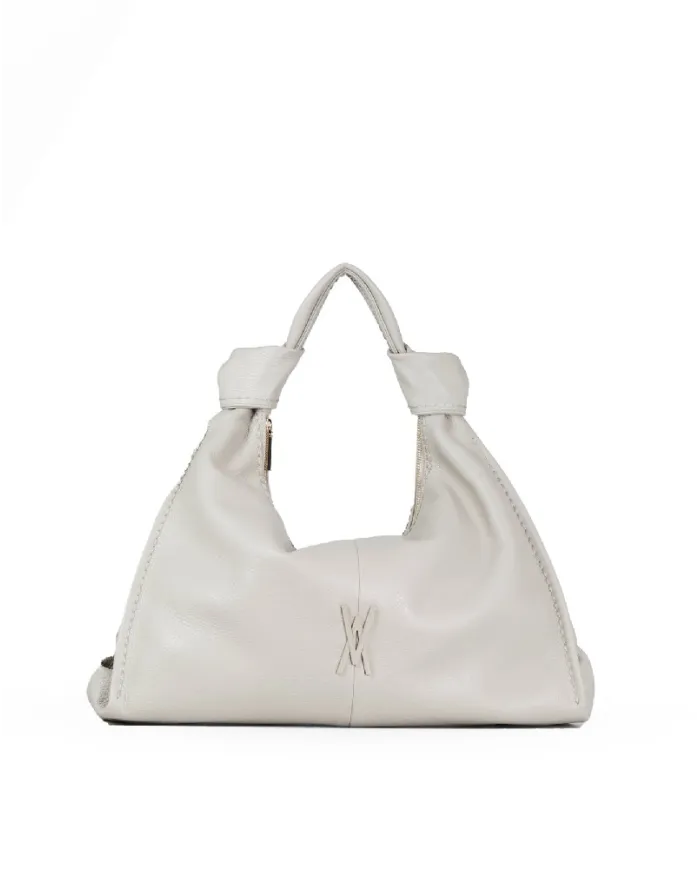 Visona Borsa Sacca in Pelle Alma –  Made in Italy Grigio