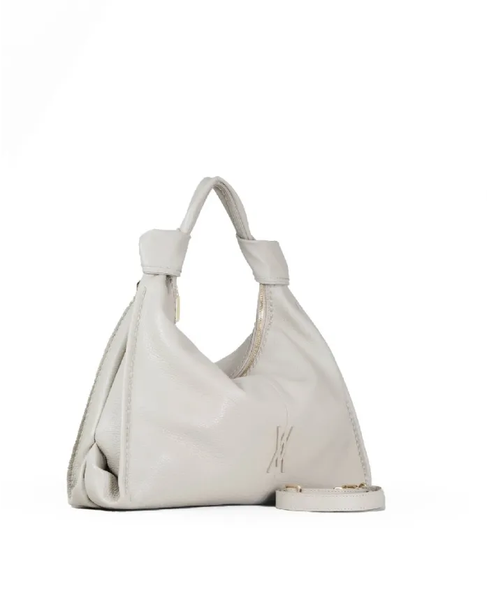 Visona Borsa Sacca in Pelle Alma –  Made in Italy Grigio