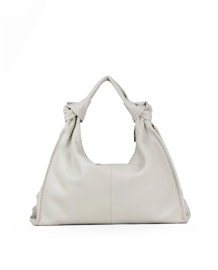 Visona Borsa Sacca in Pelle Alma –  Made in Italy Grigio