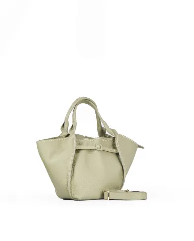 Visona Borsa a mano in pelle Vita con tracolla Verde chiaro