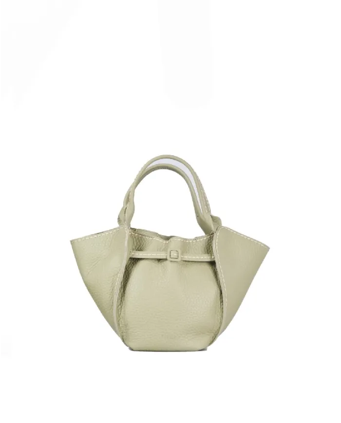 Visona Borsa a mano in pelle Vita con tracolla Verde chiaro