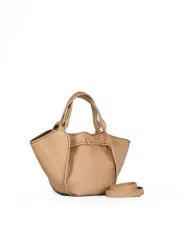 Visona Borsa a mano in pelle Vita con tracolla Beige