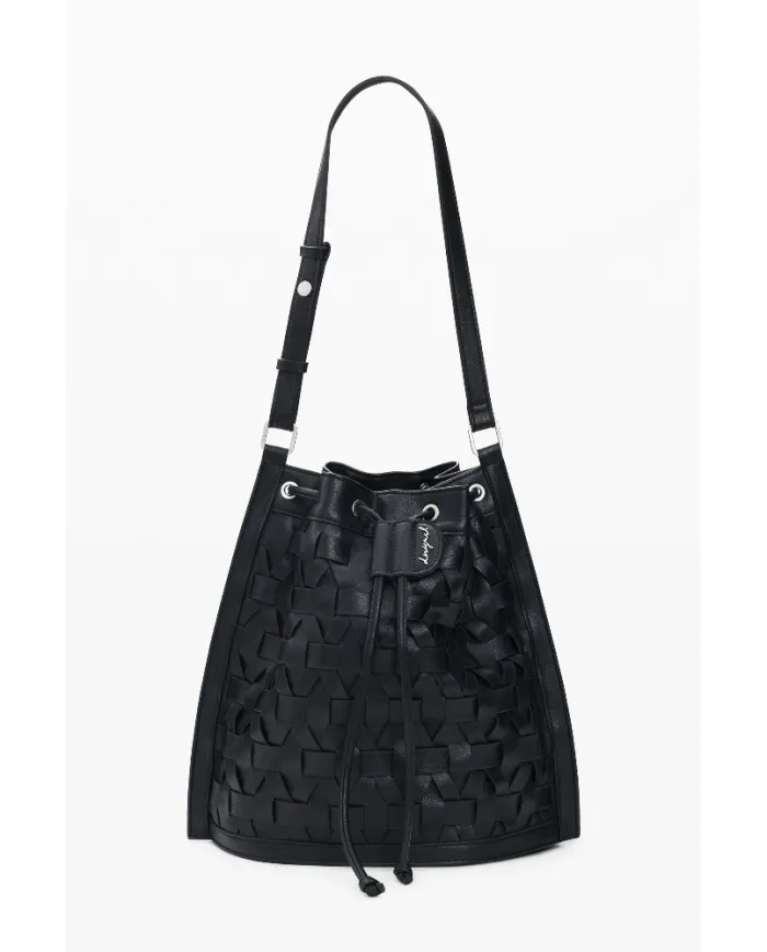 Desigual Borsa in ecopelle Intrecciata – Tracolla e Zainetto 2 in 1 Nero