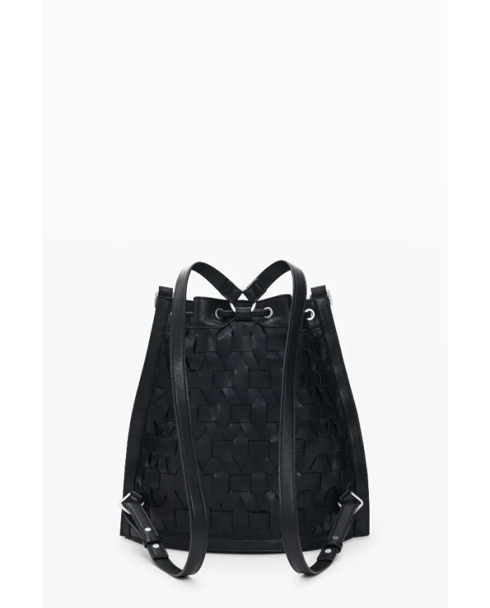 Desigual Borsa in ecopelle Intrecciata – Tracolla e Zainetto 2 in 1 Nero