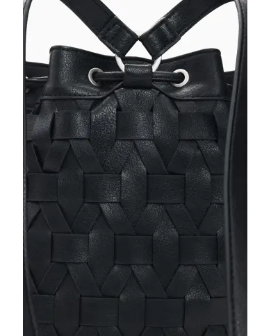 Desigual Borsa in ecopelle Intrecciata – Tracolla e Zainetto 2 in 1 Nero