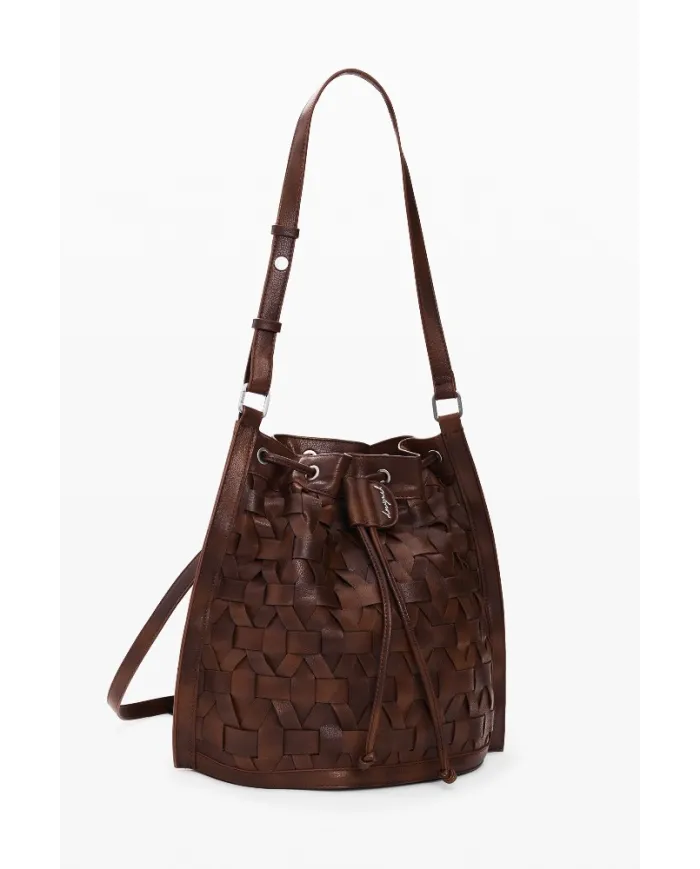 Desigual Borsa in ecopelle Intrecciata – Tracolla e Zainetto 2 in 1 Marrone