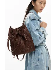 Desigual Borsa in ecopelle Intrecciata – Tracolla e Zainetto 2 in 1 Marrone