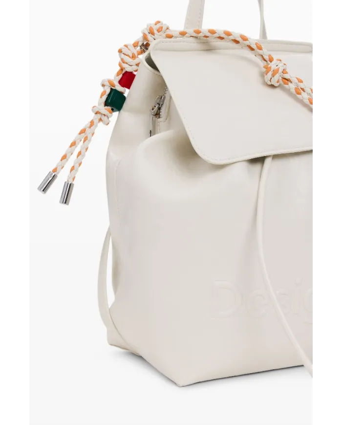 Desigual Zaino borsa con patta logato Bianco