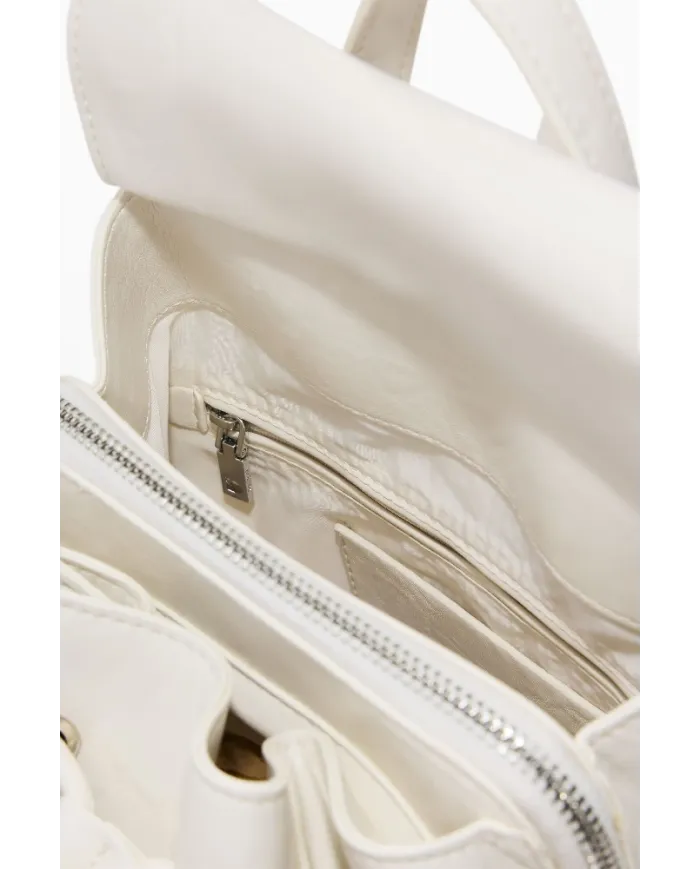 Desigual Zaino borsa con patta logato Bianco