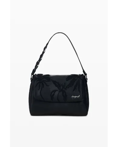 Desigual Borsa zaino con ricami floreali Nero