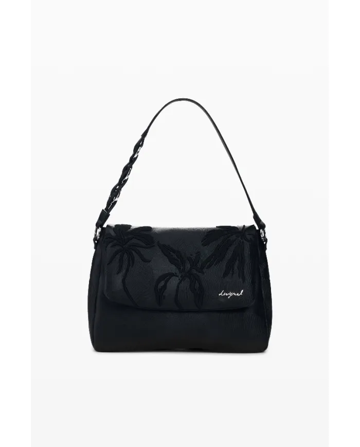 Desigual Borsa zaino con ricami floreali Nero