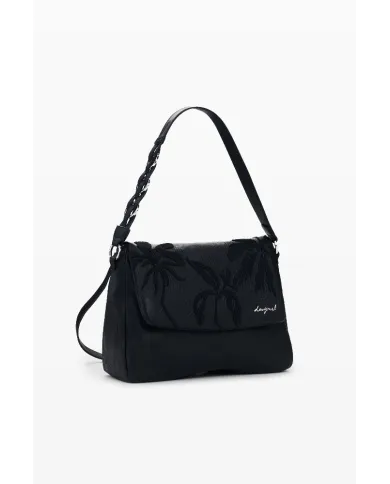Desigual Borsa zaino con ricami floreali Nero
