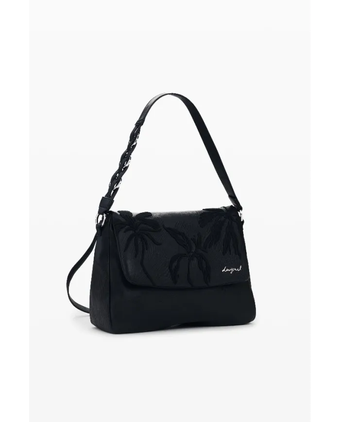 Desigual Borsa zaino con ricami floreali Nero