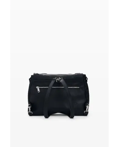 Desigual Borsa zaino con ricami floreali Nero