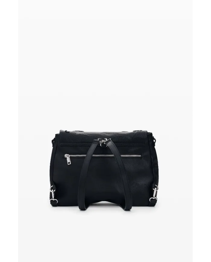 Desigual Borsa zaino con ricami floreali Nero